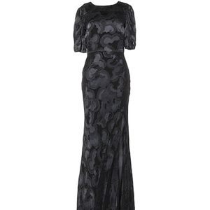 Saloni Navy Floor-length "Rina" Dress